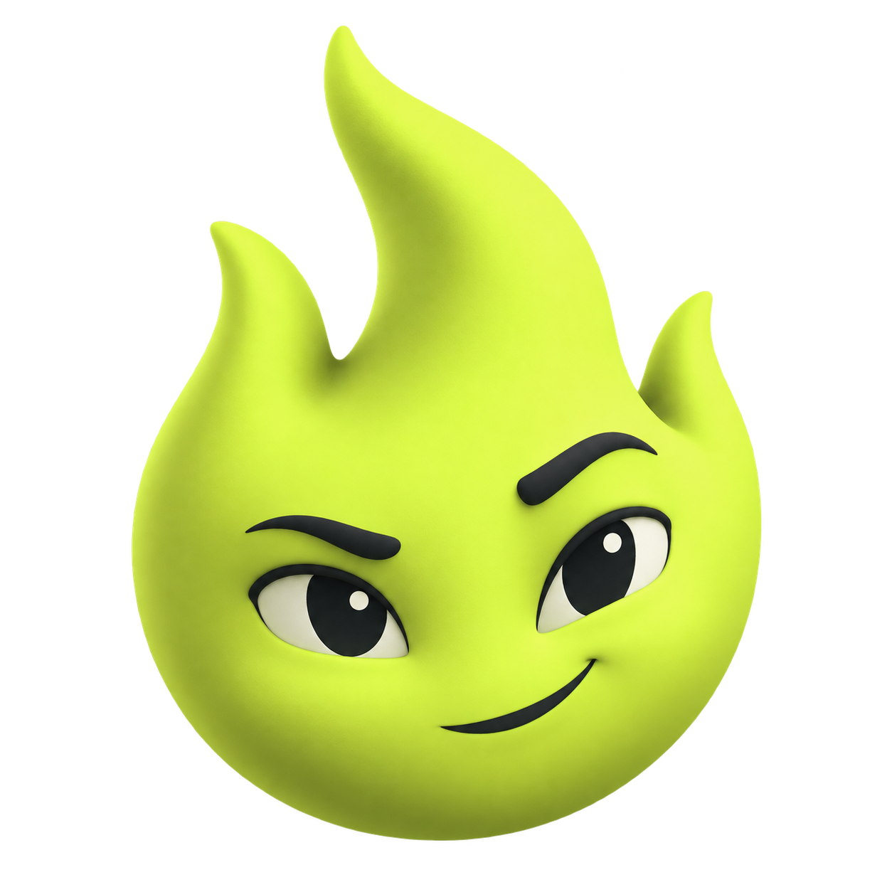 SPARK, a chama verde lima da Ravnu, com uma expressão confiante